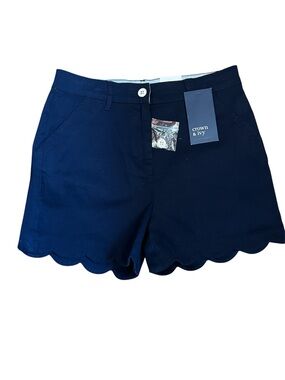 NWT Crown & Ivy Kids Navy Blue Scalloped Skort Sz 16